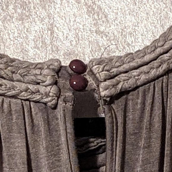Lucy & Laurel Long Distressed Grey Tank with a Braided Neckline EUC - Picture 8 of 9